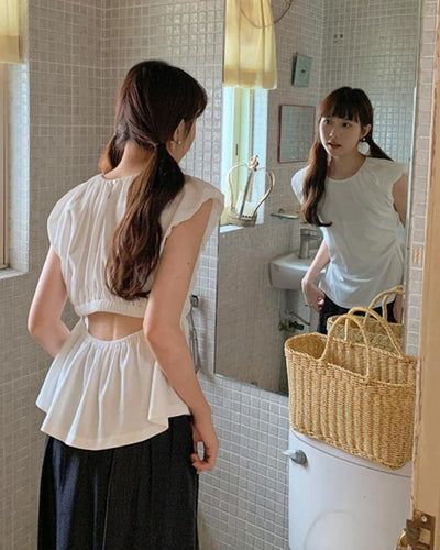 Waist slimming backless top