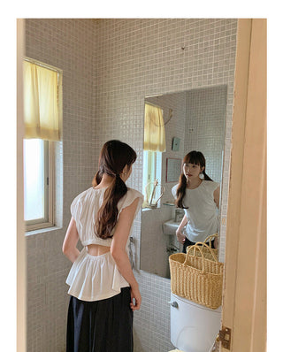 Waist slimming backless top