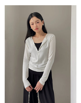 Contrast long sleeve zipper