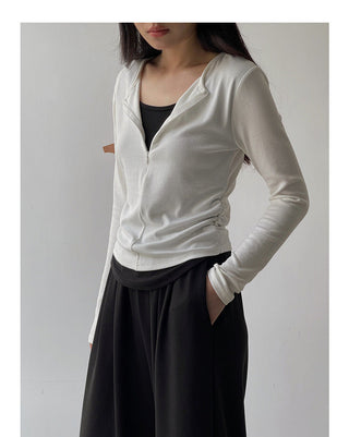 Contrast long sleeve zipper