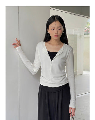 Contrast long sleeve zipper