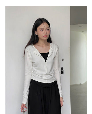Contrast long sleeve zipper