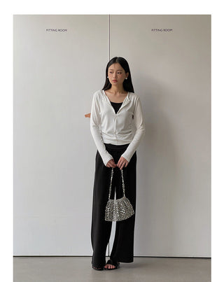 Contrast long sleeve zipper