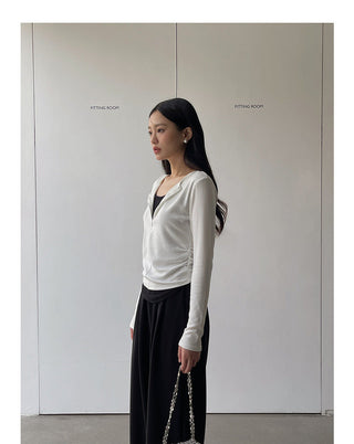 Contrast long sleeve zipper