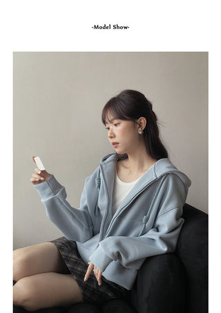 Fleece-lined Hooded zipper