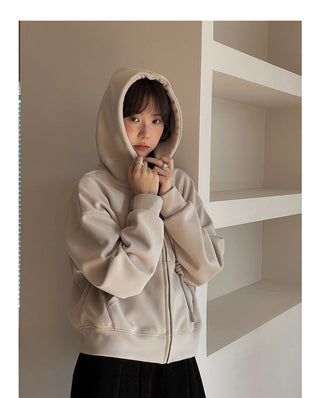 Fleece-lined Hooded zipper