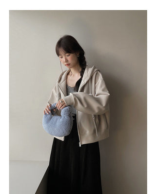 Fleece-lined Hooded zipper