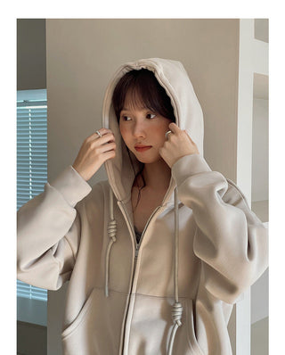 Fleece-lined Hooded zipper