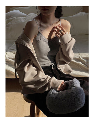 Fleece-lined Hooded zipper