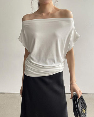 Korean fragrant shoulder T-shirt