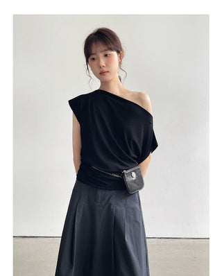 Korean fragrant shoulder T-shirt