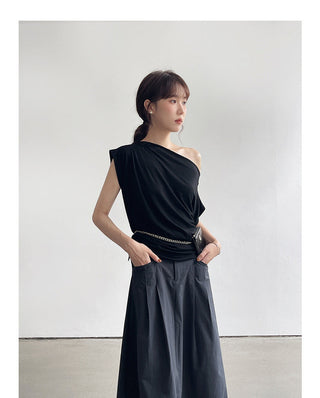 Korean fragrant shoulder T-shirt
