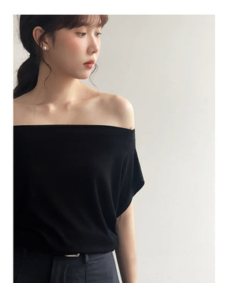 Korean fragrant shoulder T-shirt