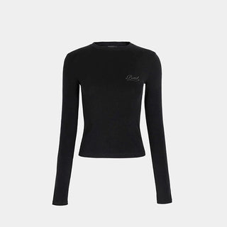 Solid color slim fit knitted top