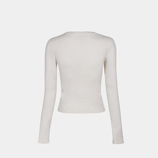 Solid color slim fit knitted top