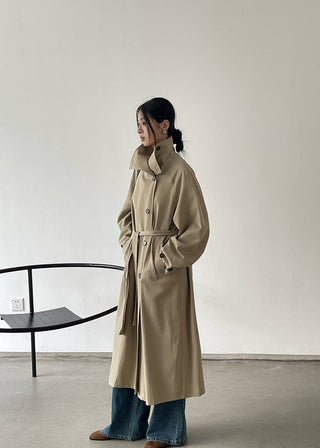 Loose long trench coat