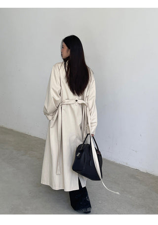 Loose long trench coat
