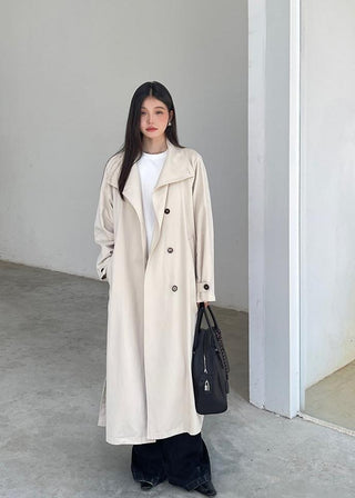 Loose long trench coat