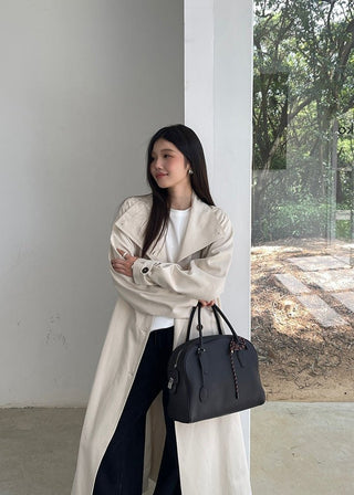 Loose long trench coat