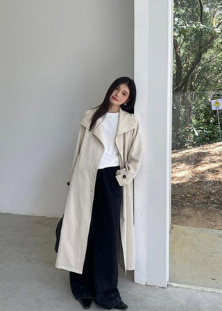Loose long trench coat