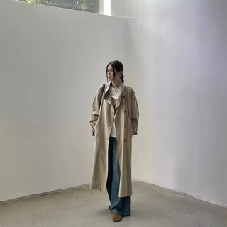 Loose long trench coat