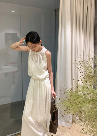 Two-piece sleeveless skirt set