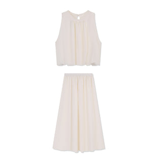 Two-piece sleeveless skirt set