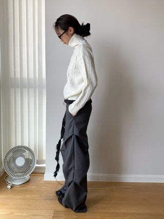 Korean high collar knitted sweater