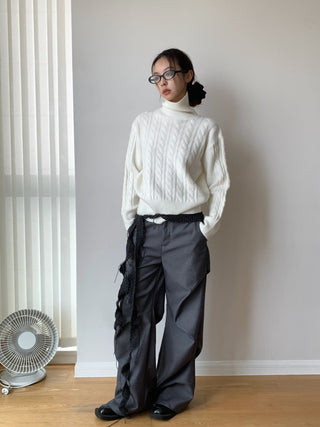 Korean high collar knitted sweater