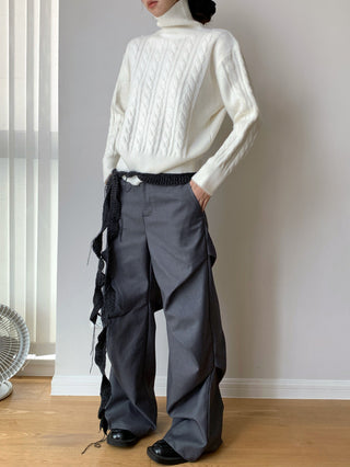 Korean high collar knitted sweater