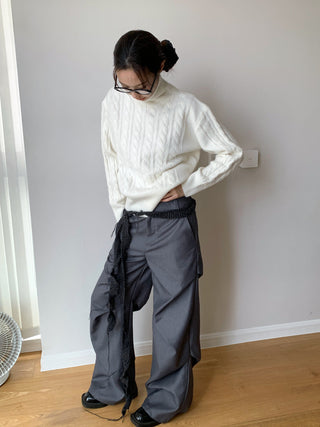 Korean high collar knitted sweater