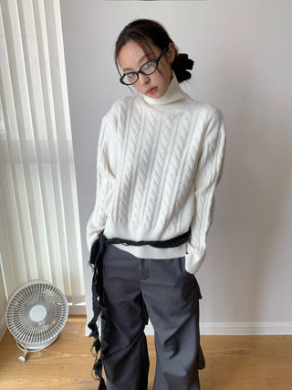 Korean high collar knitted sweater