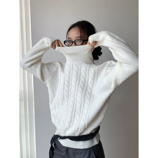 Korean high collar knitted sweater
