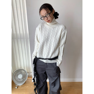 Korean high collar knitted sweater