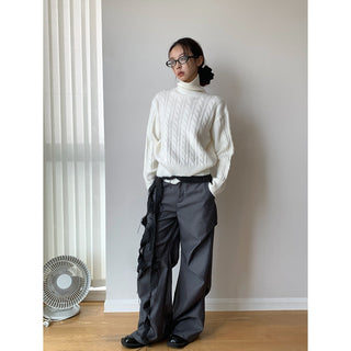 Korean high collar knitted sweater