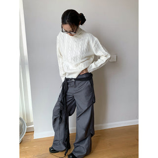 Korean high collar knitted sweater