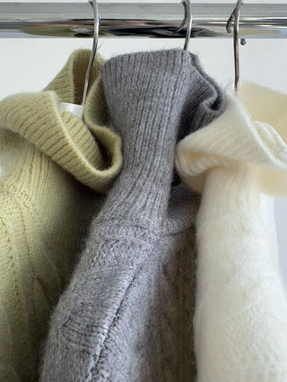 Korean high collar knitted sweater