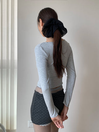 Korea Short Lace Lace Fake Two-piece top