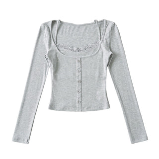 Korea Short Lace Lace Fake Two-piece top