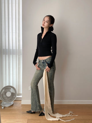 Half-Zip Turtleneck Sweater