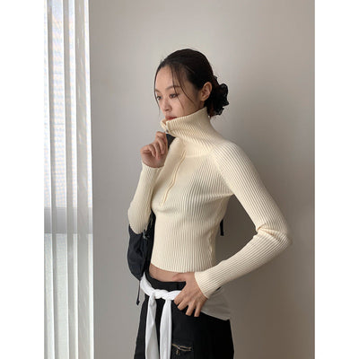 Half-Zip Turtleneck Sweater