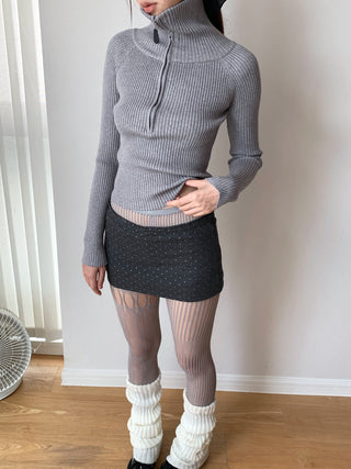 Half-Zip Turtleneck Sweater