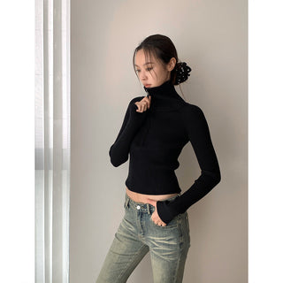 Half-Zip Turtleneck Sweater