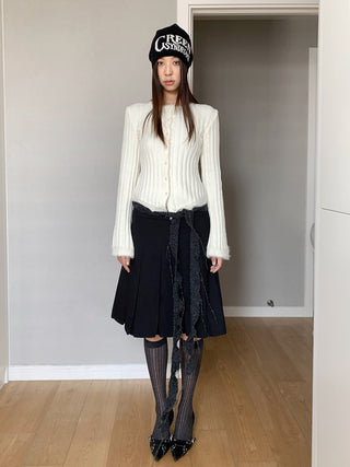 Korea fur Knitted Cardigan