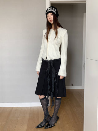 Korea fur Knitted Cardigan