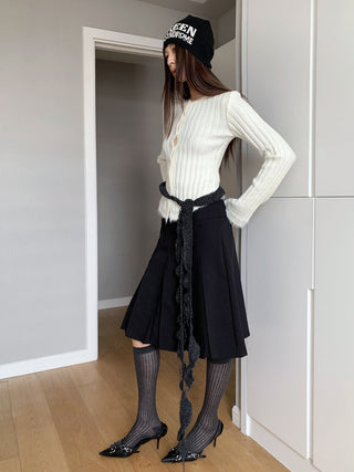 Korea fur Knitted Cardigan