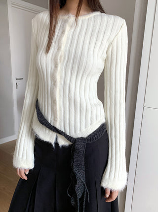 Korea fur Knitted Cardigan