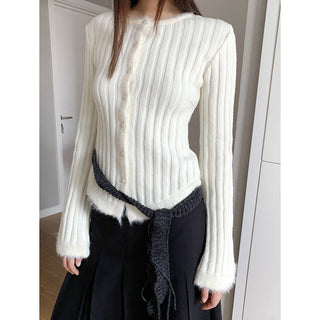 Korea fur Knitted Cardigan