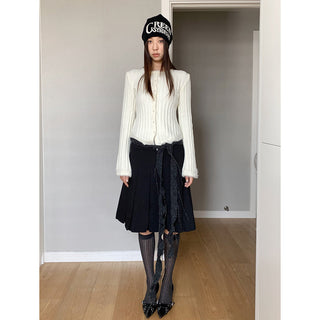 Korea fur Knitted Cardigan