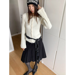 Korea fur Knitted Cardigan